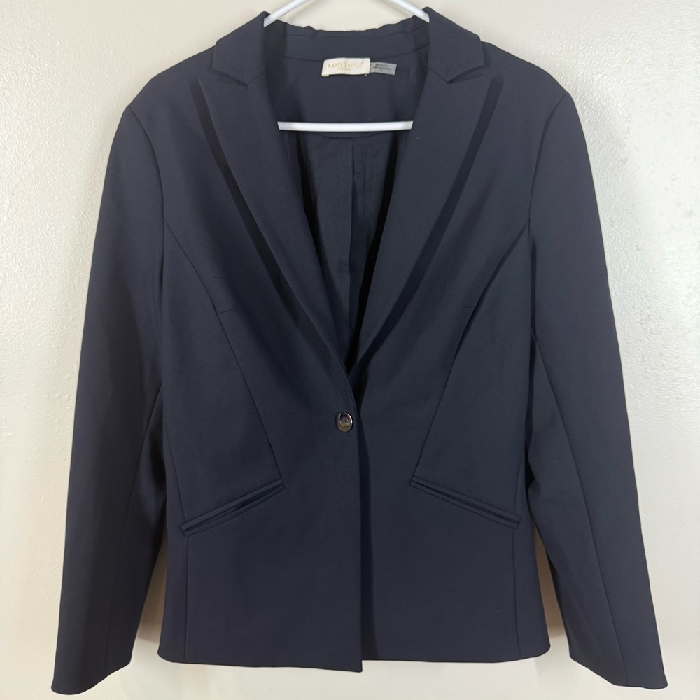 Ramy Brook Blue Tailored Blazer with Notched Lapels